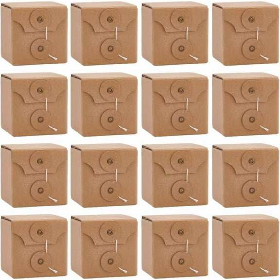 16 PCS Corrugated Cardboard Box 2.76x2.76x2.76 Inch Square Kraft Folding Box with Lid Jewelry Mini Cardboard Box for Gift Packing Shipping and Storage for DIY