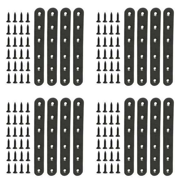 16 PCS Flat Straight Bracket Stainless Steel Mending Plate for Wood Metal Repair Joining Bracket for Furniture Wooden
