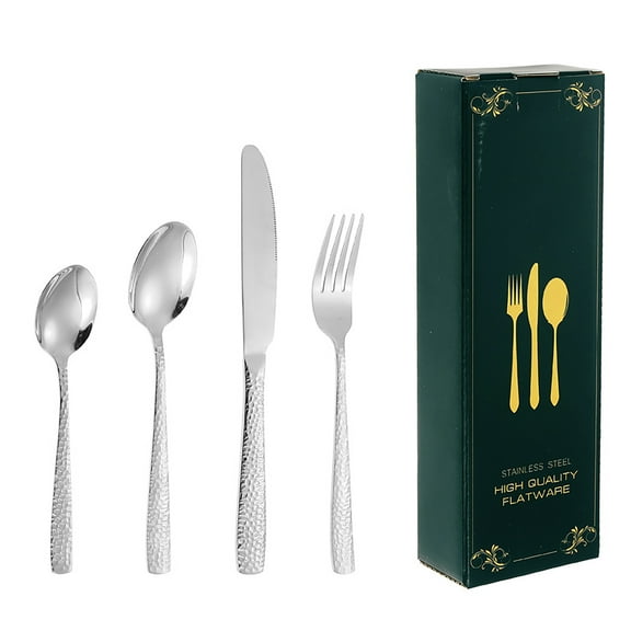 16 PCS Flatware Set Stainless Steel Flatware Set,Mirror Polished Cutlery Utensil Set,Durable Home Kitchen Eating Tableware Set, Fork Knife Spoon Set,Dishwasher Safe