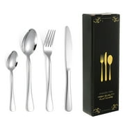16 PCS Flatware Set Stainless Steel Flatware Set,Mirror Polished Cutlery Utensil Set,Durable Home Kitchen Eating Tableware Set, Fork Knife Spoon Set Silverware Set