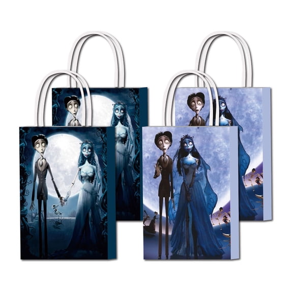 16 PCS For Corpse Bride Theme Birthday Party Decorations Bags,Party Favor Bags,With 2 Handles Favor Bags Candy Gift Bags for Birthday Party Supplies