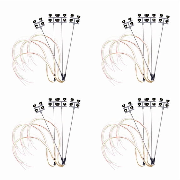 16 PCS HO Scale Model Lighting Tower,Tower Lights Model Lights Layout Lamppost for Train/Garden/Playground/Stadium