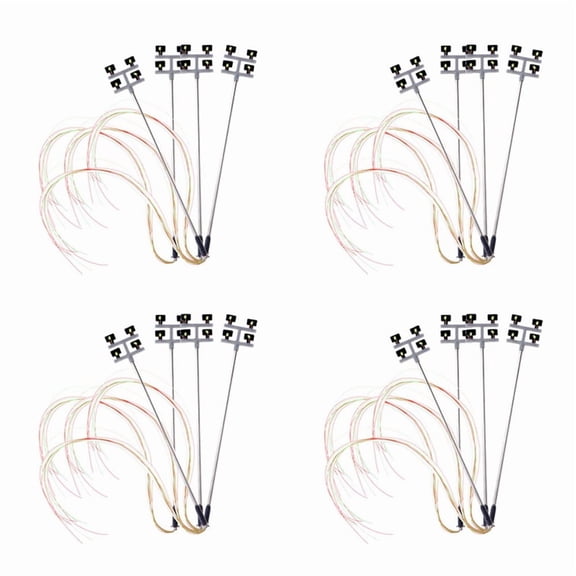 16 PCS HO Scale Model Lighting Tower,Tower Lights Model Lights Layout Lamppost for Train/Garden/Playground/Stadium