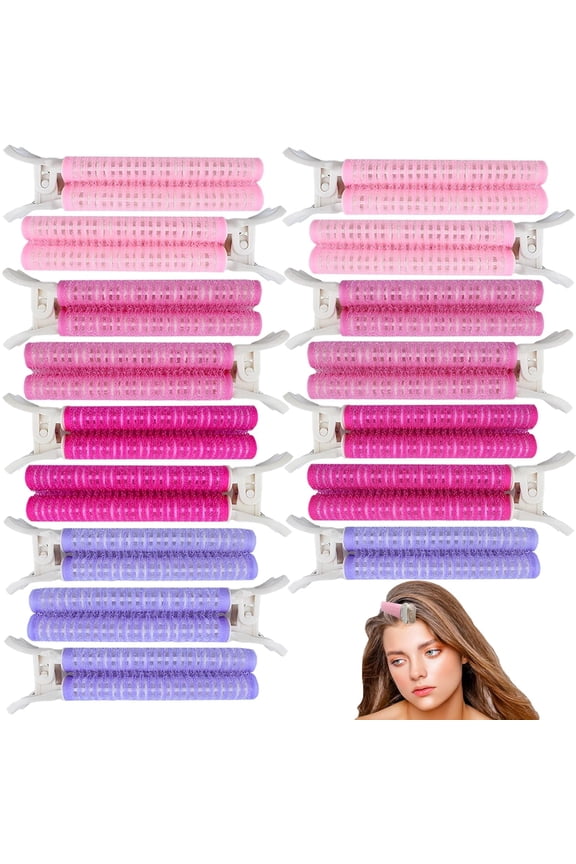 16 PCS Hair Volumizing Roller Clips for Women - Root Clips for Fluffy, Instant Volume (Pink, Purple)
