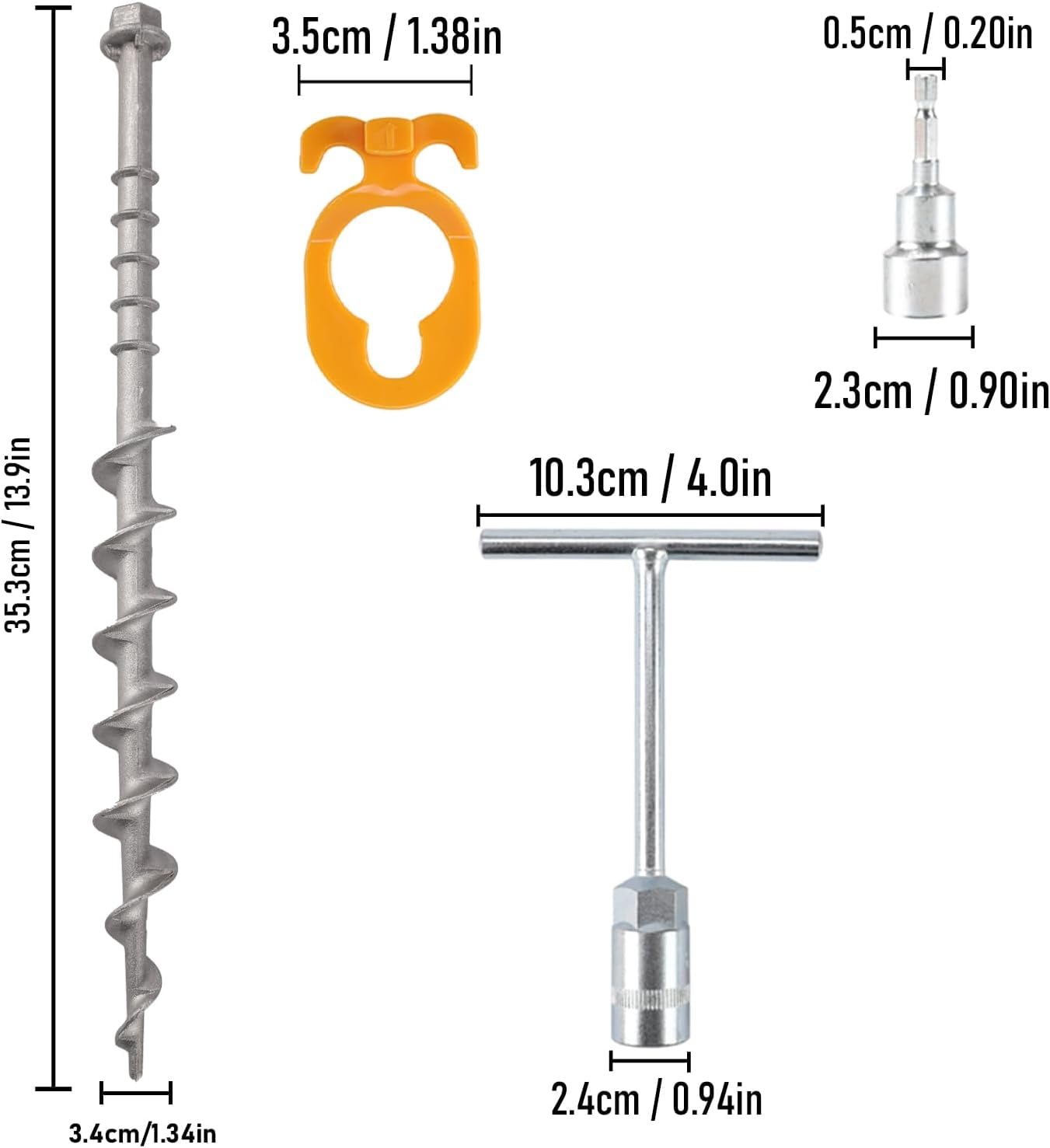 16 PCS Heavy Duty Aluminum Screw Tent Stakes for Camping - Rust Proof Ground Anchors with Hand Crank