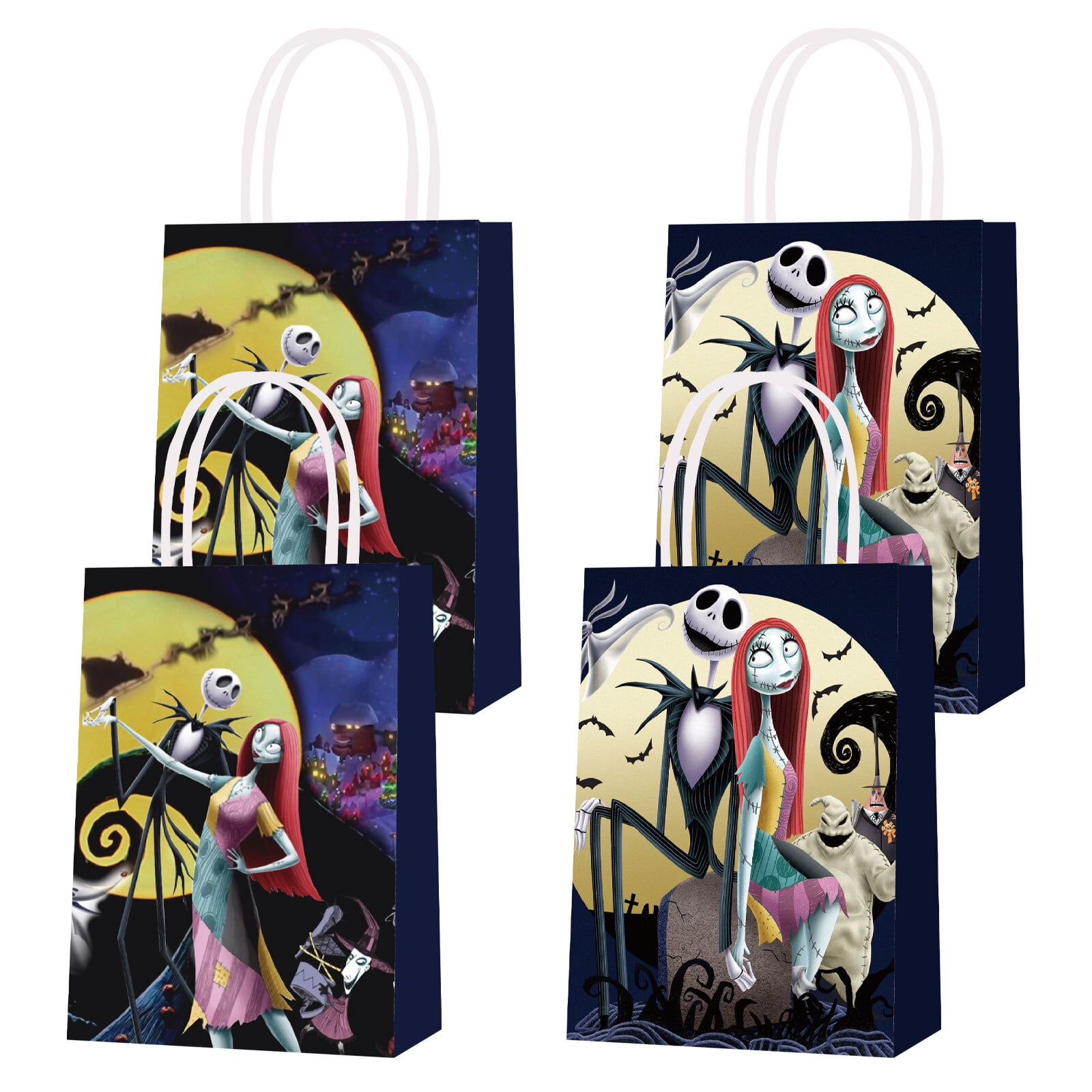 16 PCS For The Nightmare Before Christmas Theme Party Favor Bags with Handles 2 Styles with Handles, Cute \u0026 Colorful Gift Bags for Candy, Treats, and Party Decorations