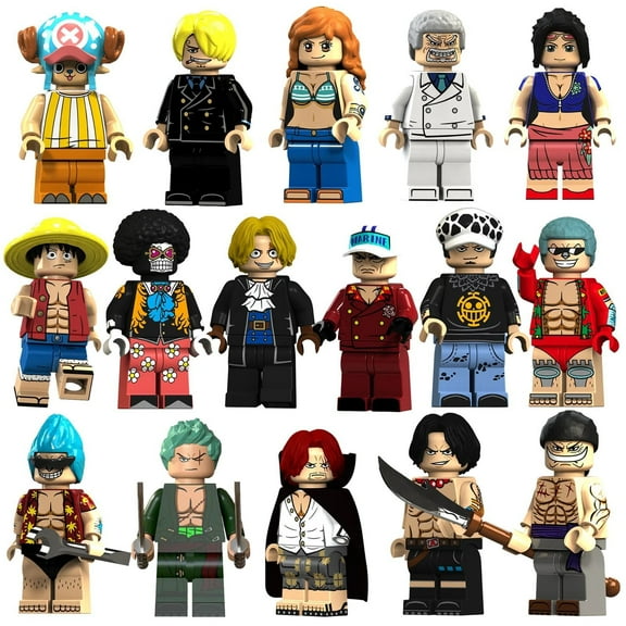 16 PCS ONE PIEC Minifigures Collection Monkey D. Luffy Action Figures & Building Blocks Toy for Kids, Boys, and Fans, Great Christmas Gift