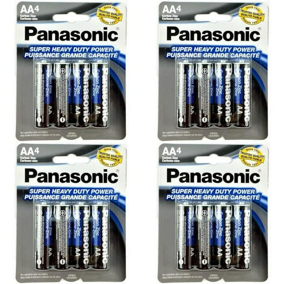16 PCS Panasonic AA Batteries Super Heavy Duty Power Carbon Zinc Double A Battery 1.5v