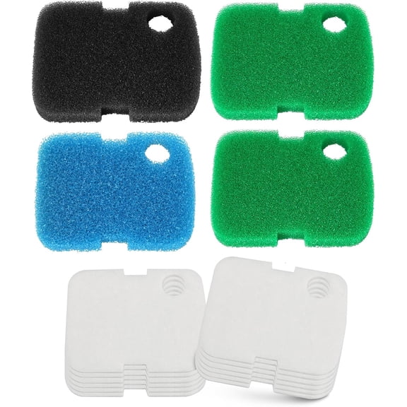16 PCS Replacement Canister Filter Media Pad Compatible with Penn Plax Cascade 700/1000 CCF2UL/CCF3UL, Aquarium Bio Floss Pads Part, Activated Carbon Sponge Filters Pads for Fish Tank