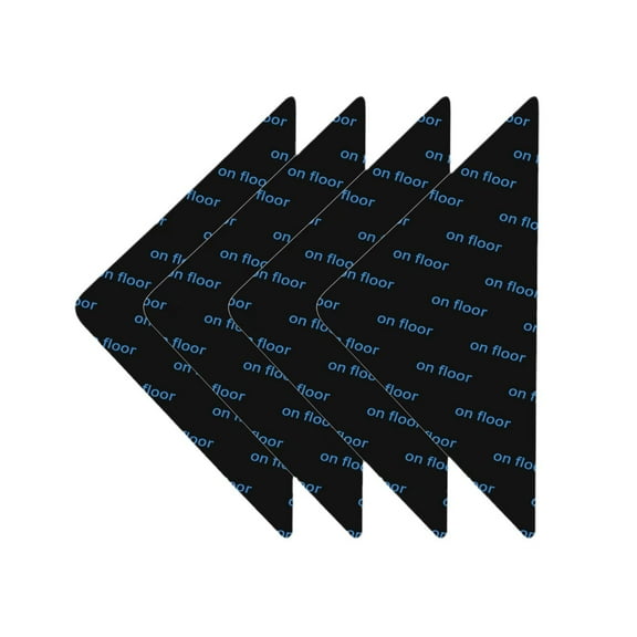 16 PCS Rug Tape, Non Slip Rug Gripper for Hardwood Floors Tiles, Reusable Carpet Tape for Area Rugs, No Residue Rug Pads Grippers Keep Corners Flat(Black)