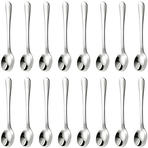 16 PCS Small Spoons, 3 x 0.6 in Stainless Steel Tiny Spoons for Spices, Mini Spoons for Salt Sugar Ice Cream Cake Desserts
