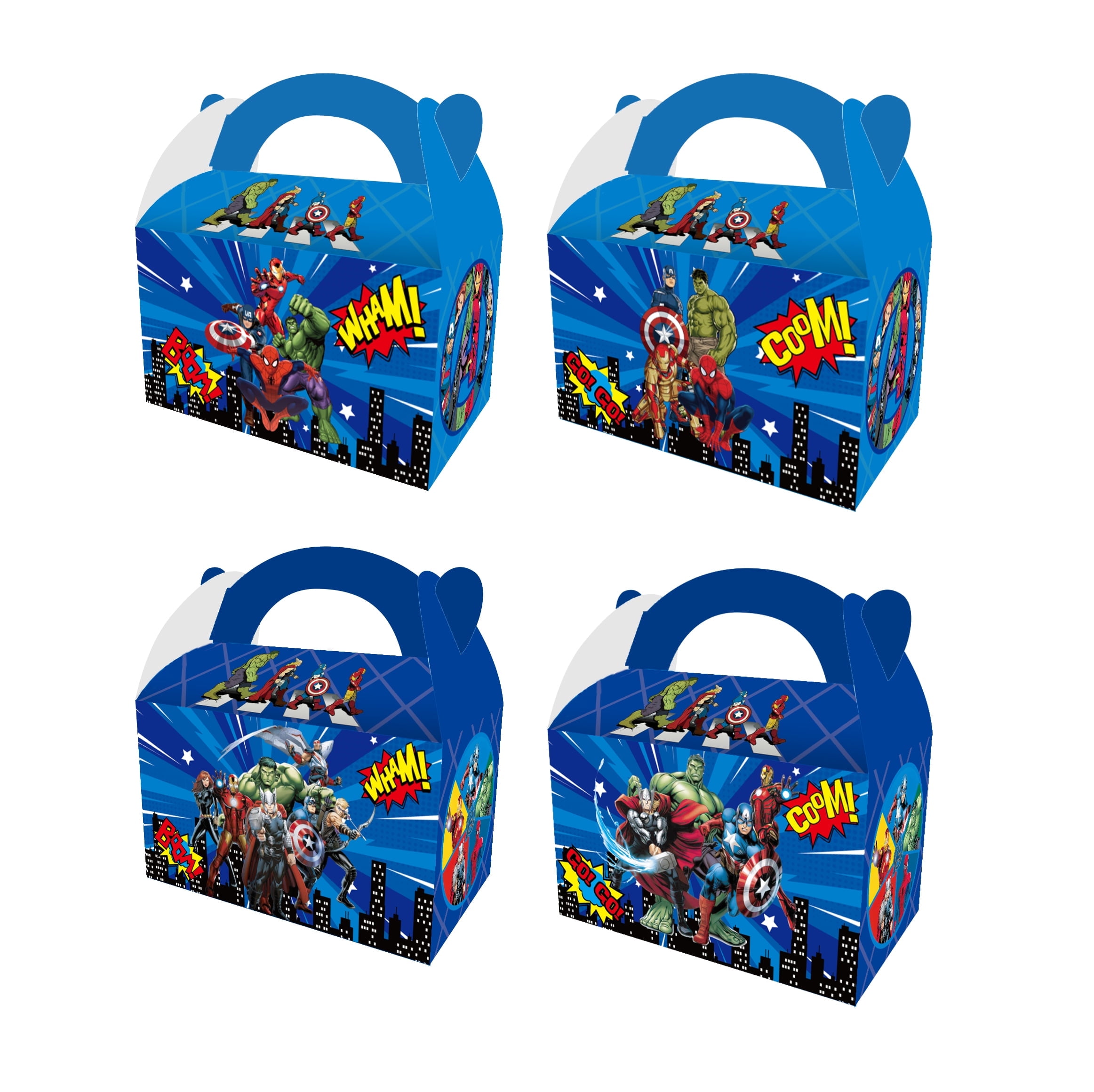 16 PCS Super Hero Party Decorations, Super Hero Party Favors Boxes Super Hero Treat Candy Boxes Birthday Party Supplies Super Hero Party Gift Bags for Boys Girls Baby Shower Part