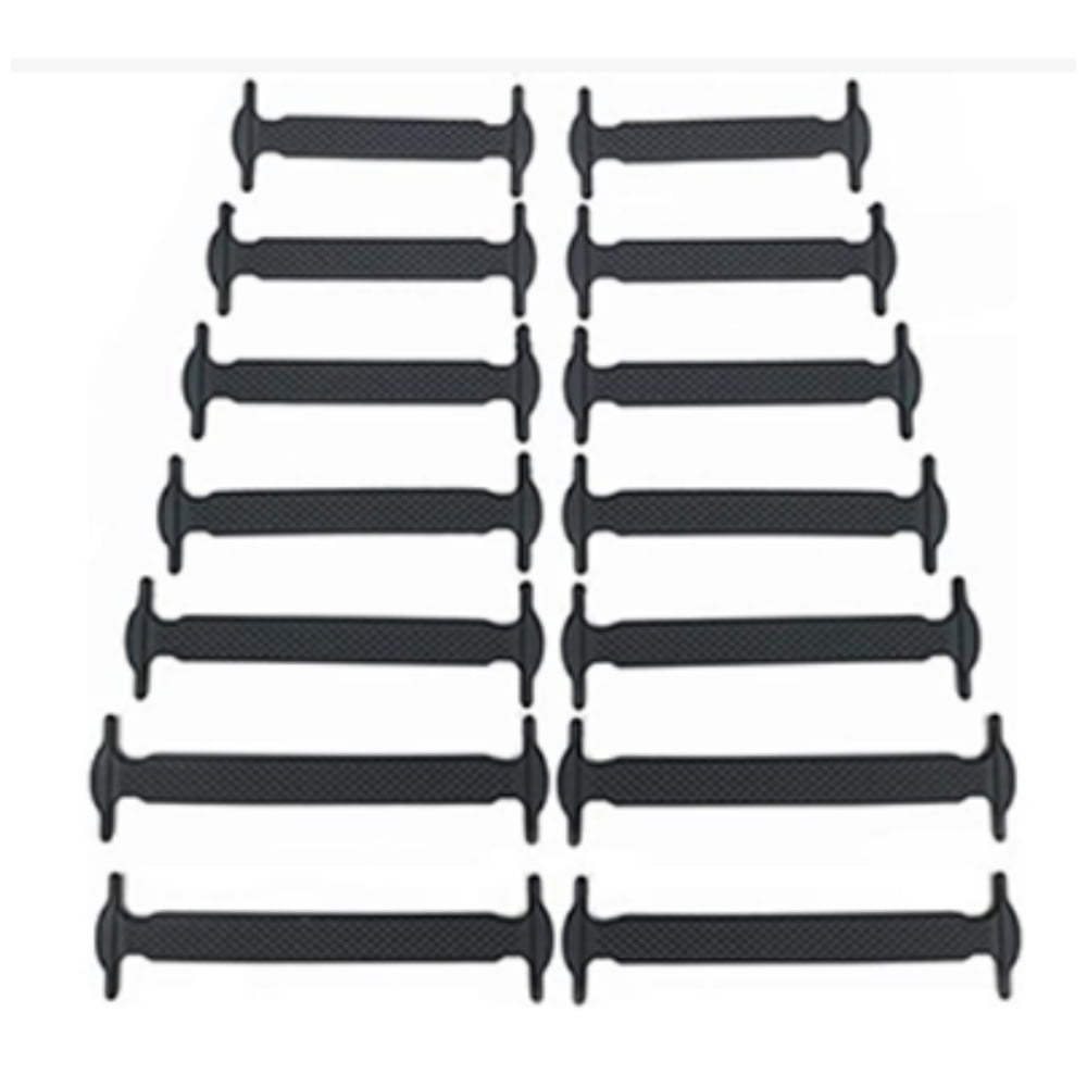 16 PCS No Tie Laces for Kinder and Adults, Silicone Elastic Tieless, Waterproof Sneakers Boots Laces, Shoelaces for Casual Shoes, Running Shoes, Board Shoes, Boots