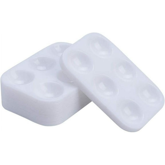 16 PCS White Plastic Paint Tray Palettes, Watercolor Palette Painting Tray for Painting Party, DIY Craft and Art Painting