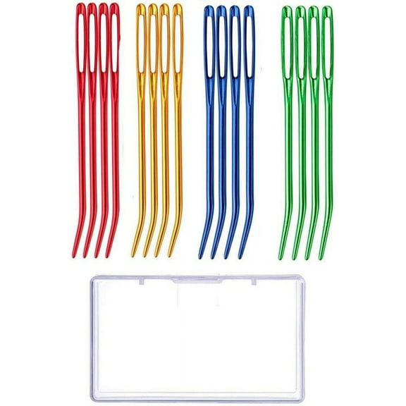 16 PCS Yarn Needles, Metal Bent Tip Tapestry Needles Yarn Weaving Needles Large Eye Blunt Needles Knitting Sewing Needles for Yarn Kniting Crochet