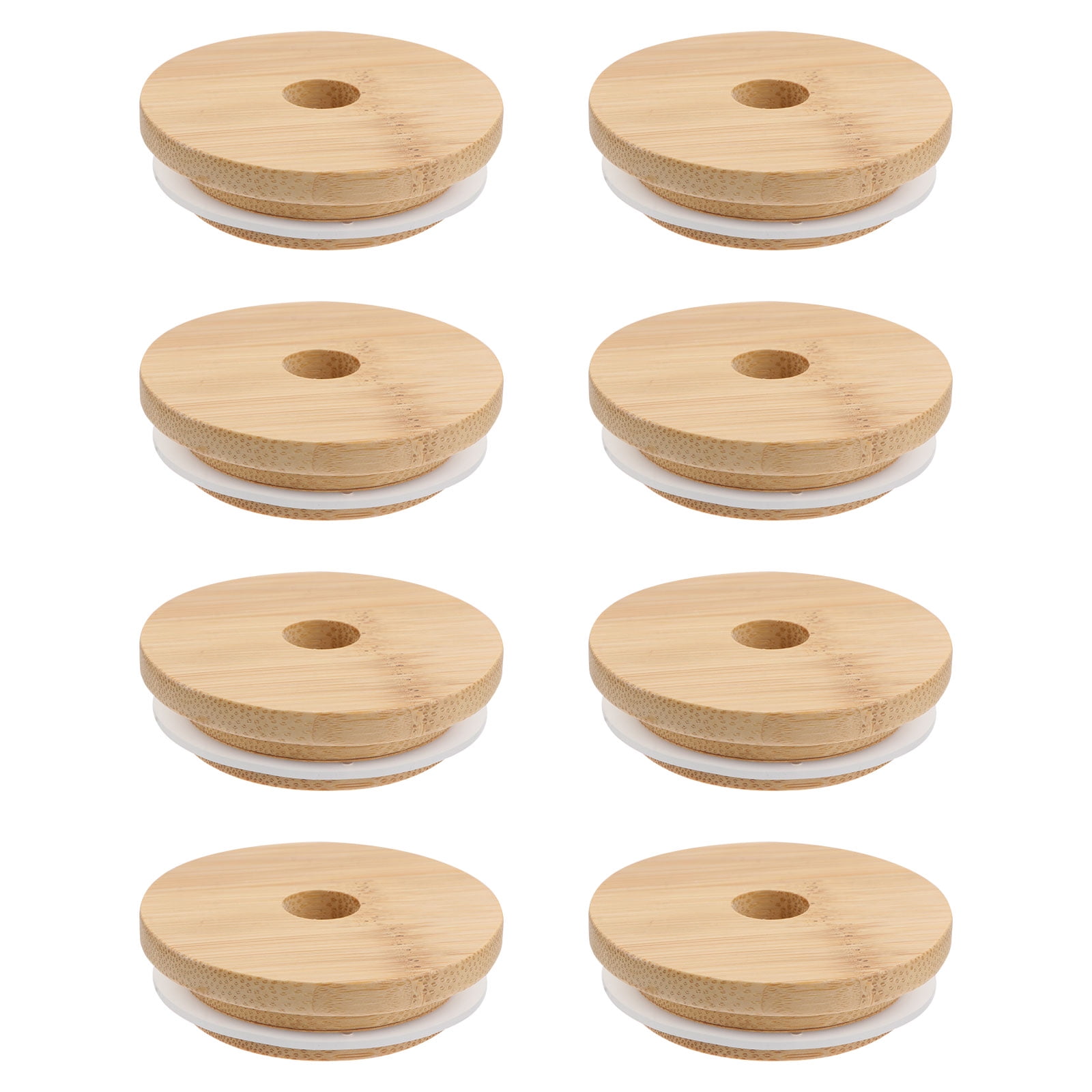 16 PCs Mason Jar Bamboo Lid Espresso Cup Straws Wooden Drinking Lids