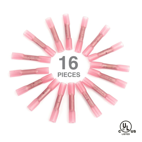 EverStart 16-Piece Heat Shrink Splice Automotive Connector Kit, Red