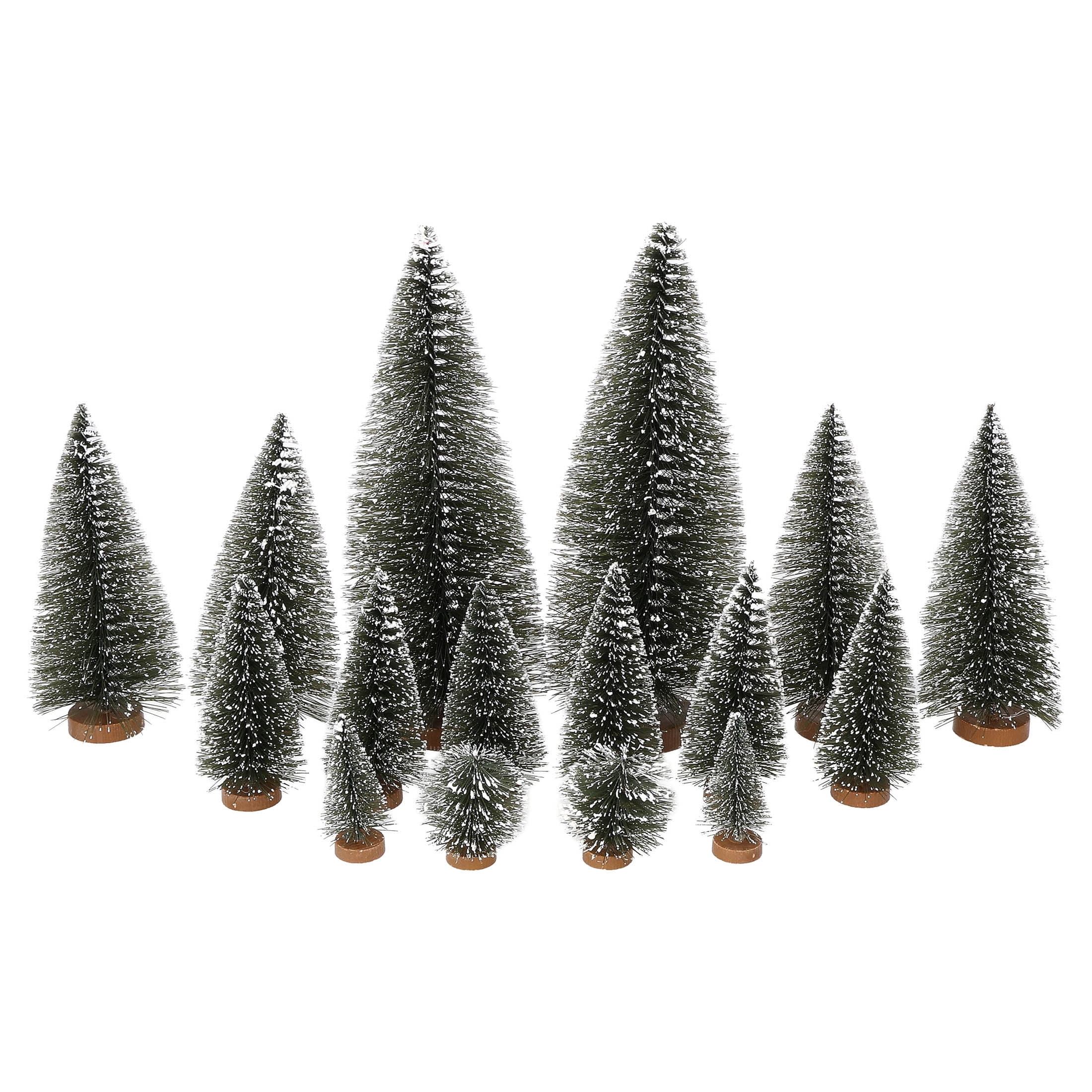 16-Piece Christmas Village Snow-Flocked Tree Set, Green, by Holiday Time