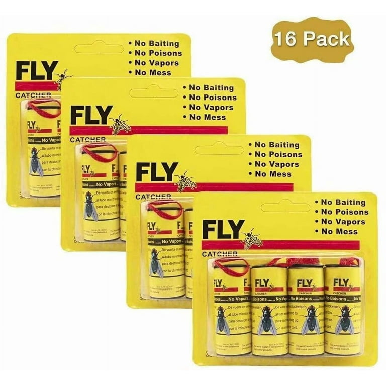 32 Pks LIGHTSMAX Fly Catcher Trap, Fly Trap, Fly Bait, Fly Paper Ribbon,  Sticky Fly Ribbons, Fly Paper Strips, Sticky Fly Strips, Flying Killer