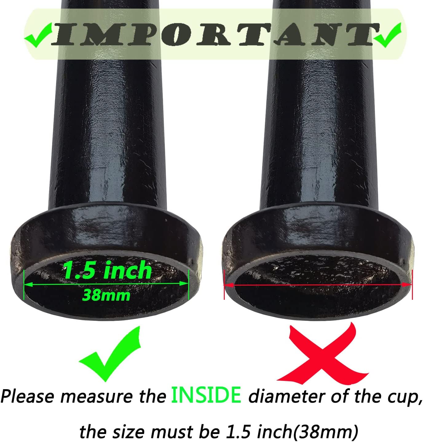 16 Pack 1.5" Wrought Iron Patio Furniture Glides Outdoor Chair Leg