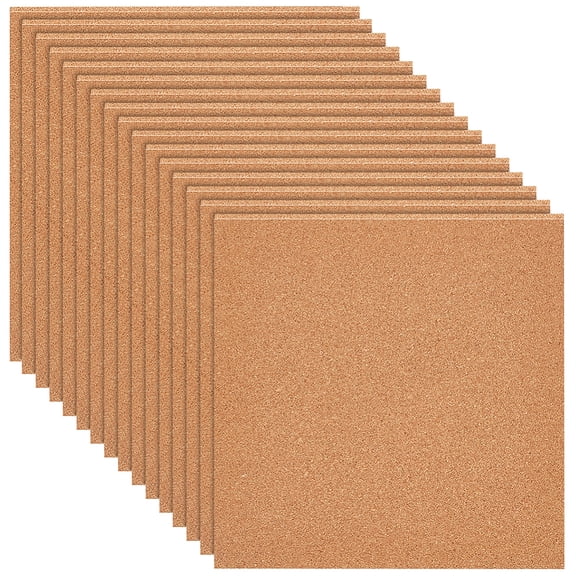16 Pack 11.8x11.8 Inch Cork Board 3mm Thick Cork Board Tiles Square Cork Sheets for Bulletin Boards Wall Decoration DIY Crafts