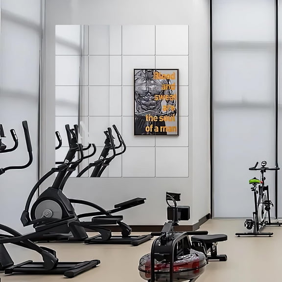 16 Pack 14x12 Inch Shatterproof Acrylic Mirror Tiles for Wall – Self-Adhesive, Mirror for Kids, Toddler, Bedroom, Bathroom & Home Gym, Safe & Wall Mirrors