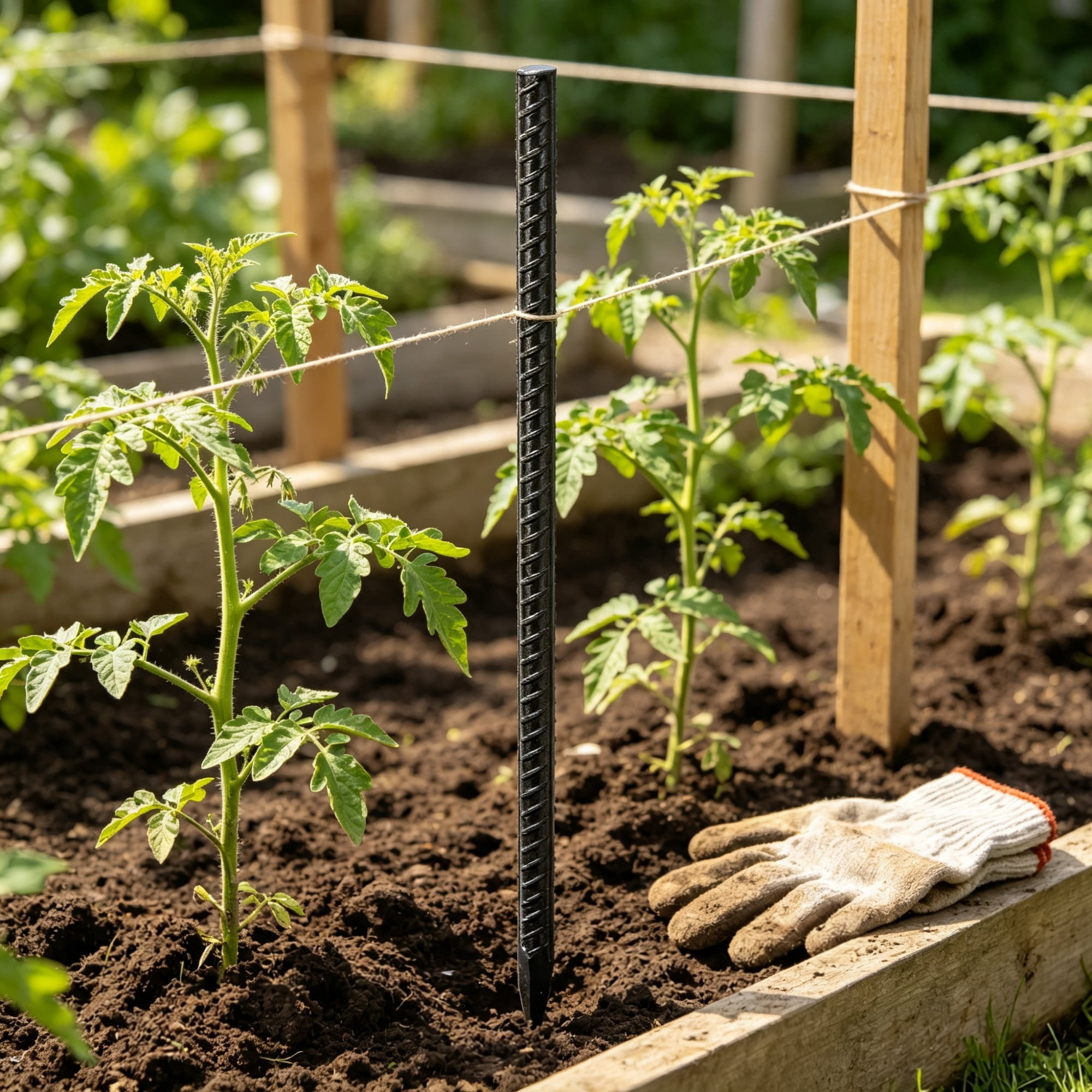 16 Pack 16" Rebar Stakes, Heavy-Duty Ground Anchors for Fencing, Gardening & Camping Tents