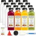 16 Pack 16oz Plastic Juice Bottles, Reusable Juicing Bottles with Caps, Empty PET Juice Bottle