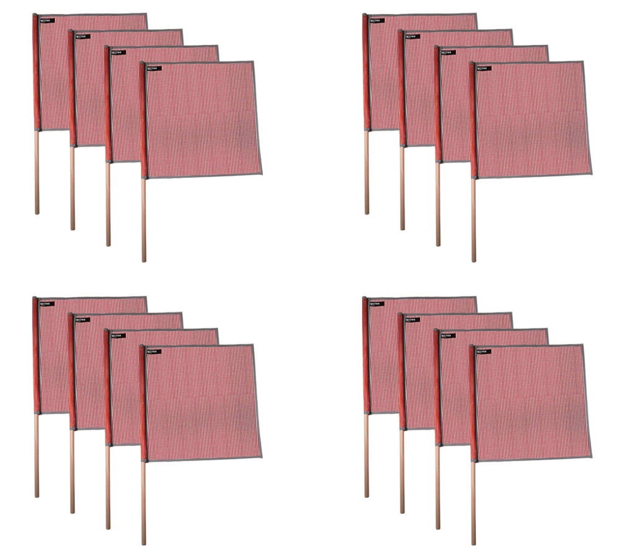 (16 Pack) 18"x18" Red Warning Flags for Trucks with Dowel & Reflective