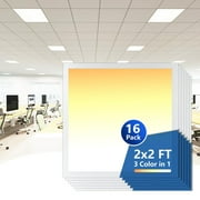 16 Pack 2x2 LED Flat Panel Light, Drop Ceiling Light 3000K 4000K 5000K 3 Color Temperature Selectable & 0-10V Dimmable, 20W/30W/40W Options, 100-277Vac, ETL