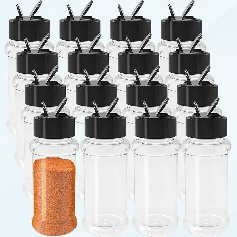 16 Pack oz Plastic Spice Jars, Empty Seasoning Bottles