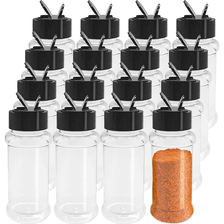 Zhehao 36 Pcs 16 oz Plastic Spice Jars Containers with Black Cap Large  Spice Bottles with Shaker Lids for Kitchen Storage Seasoning Powder Herbs