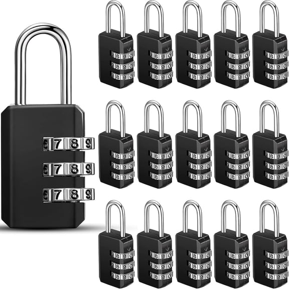 16 Pack 3 Digit Combination Lock Small Combo Locks Waterproof Luggage Number Padlock for Backpack Suitcases Traveling Toolbox School Gym Employee Locker