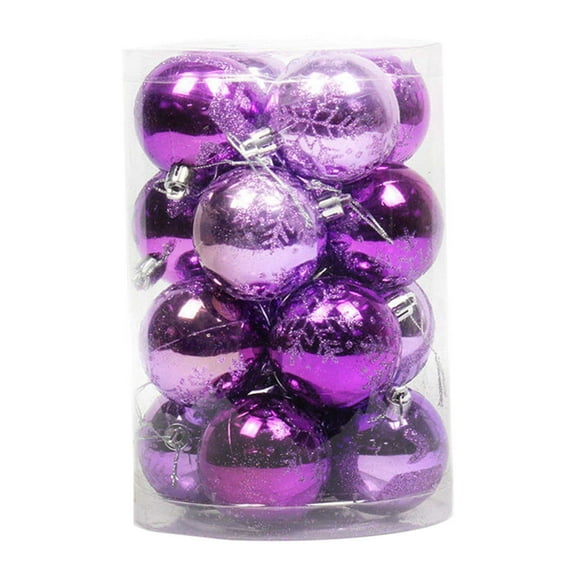 16-Pack 4cm Shatterproof Christmas Ornament Balls - Plastic Hanging Decor for Xmas Tree, Party & Home Decoration (Kid & Pet Safe) H