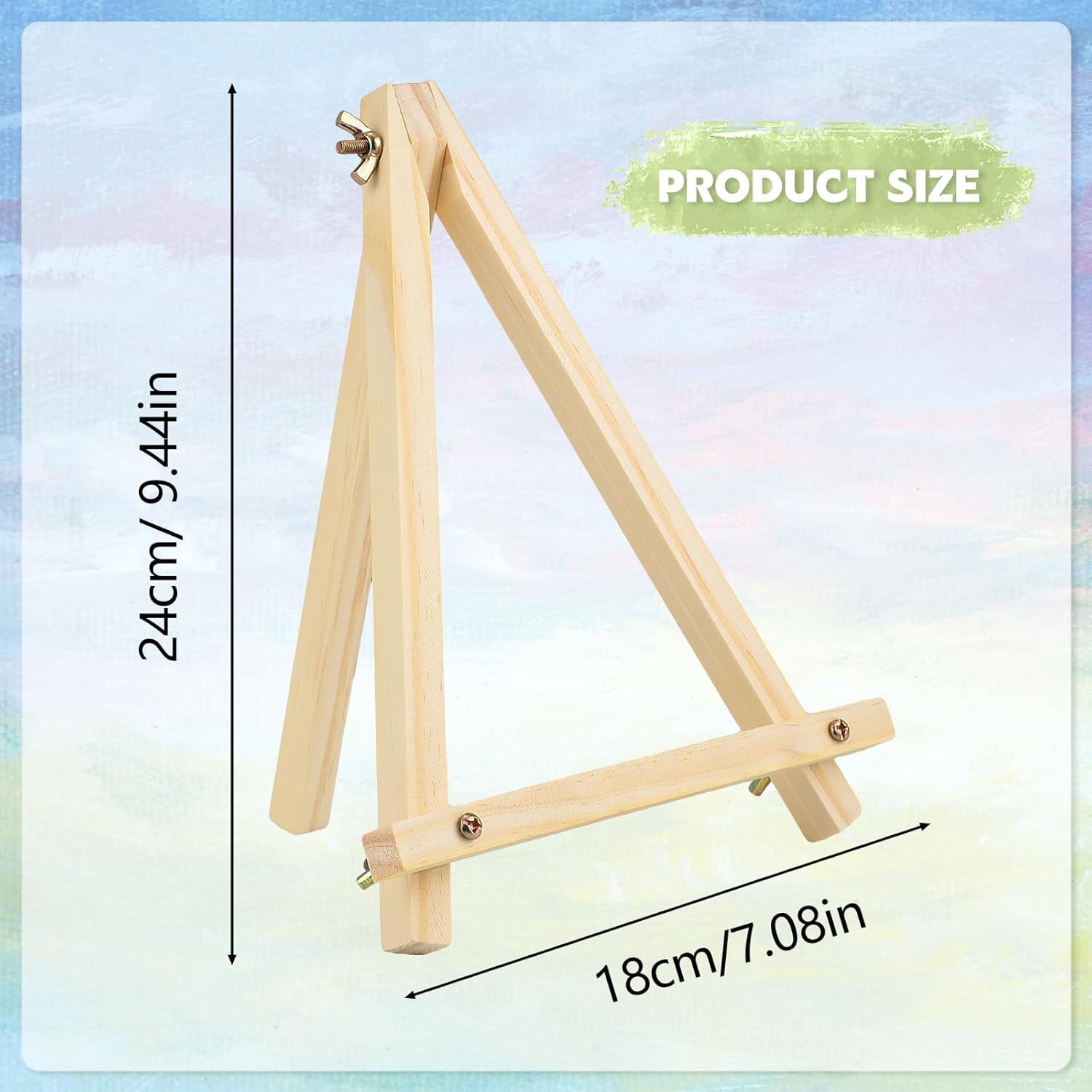 16-Pack 9" Wooden Tabletop Easel - Small Stand for Artists & Students' Painting & Sign Display