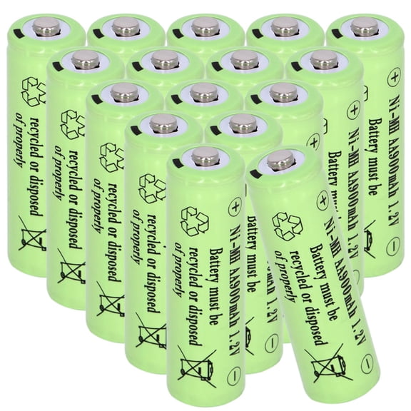 16 Pack AA 900mAh 1.2V Ni-MH Rechargeable Batteries for Solar Lights