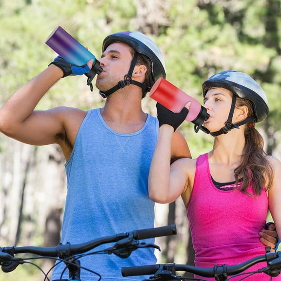 16 Pack Aluminum Water Bottles with Snap Lid, Lightweight Leak Proof Sports Reusable for Gym Hiking Cycling Outdoor