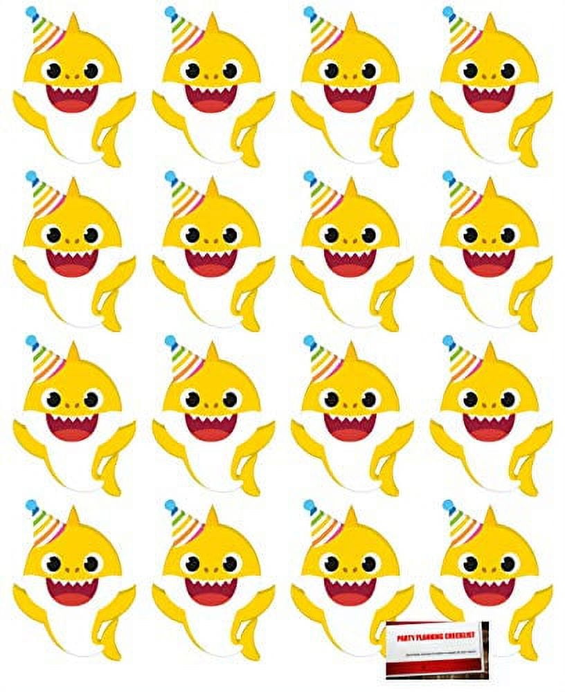 (16 Pack) Baby Shark Birthday Invitations Party Value Bundle (Plus Party Planning Checklist by Mikes Super Store)