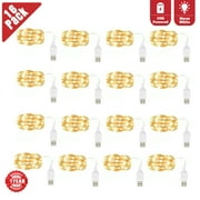 16 Pack USB Fairy Lights - 7 Ft 20 LED Mini String Lights for Christmas Tree, Bedroom, Camping Decor, Warm White