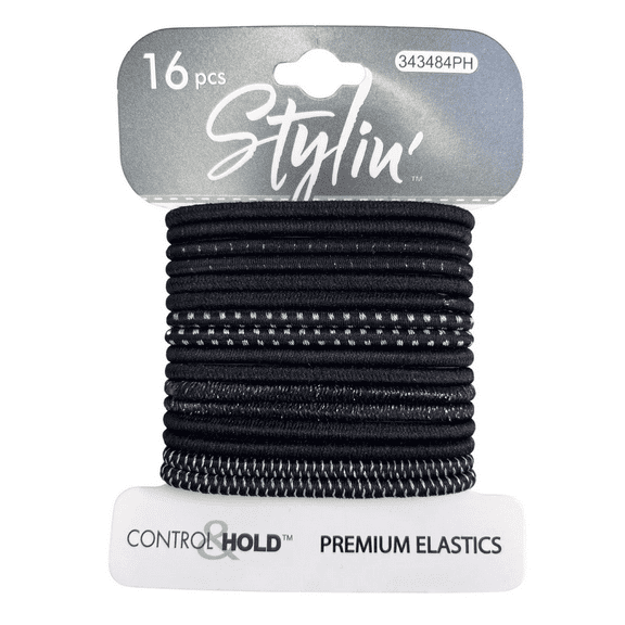 16 Pack Black Hair Elastics, Clasp Free, Durable, Comfortable Hold for All Hair Types, No Snagging, Slipping, Perfect for Everyday Styling and Active Wear