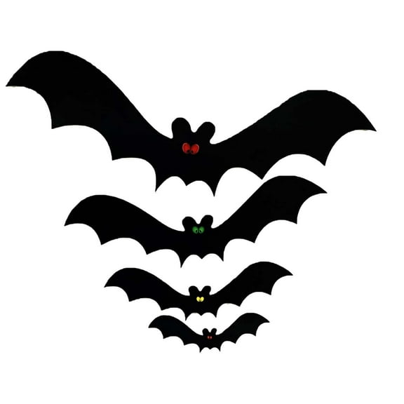 16 Pack Black Magnetic Bats, Halloween Garage Door Decor, Indoor/Outdoor Scary Magnets for Refrigerators