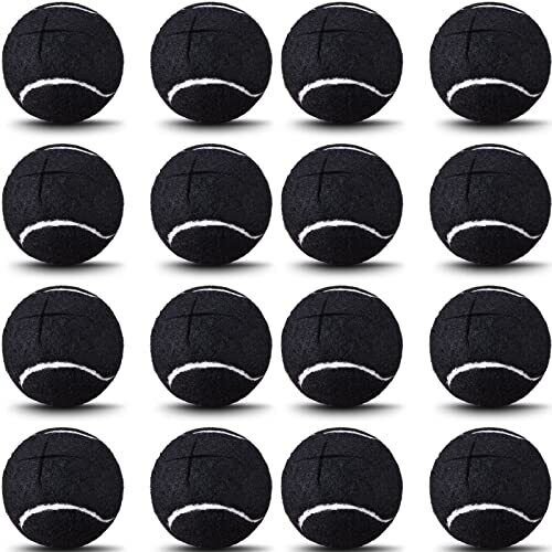 16 Pack Black Precut Tennis Balls for Chairs Non Slip Leg Balls Rubber