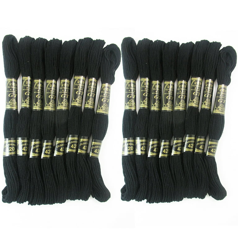 20pcs Black and White Cross Stitch Thread Embroidery Floss Skeins
