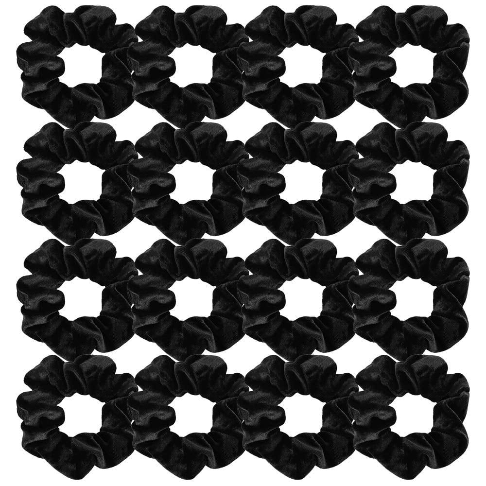 -16 Pack Black Velvet Scrunchies for Hair Scrunchy Hair Ties Ropes for Women or Girls Hair Accessories
