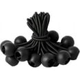 thumbnail image 1 of 16 Pack Bungee Balls Cords, Black Ball Bungee Heavy Duty Heavyweight 4 inches Tarp Bungee Cords, Weather Resistant Tie Down Strap Diameter 4mm for Canopy, Tarp, Camping, Straps, Tent, Poles and Wires, 1 of 5