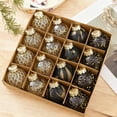 thumbnail image 1 of 16-Pack Champagne Christmas Ornaments, Black Gold and Red Glitter Ball Set for Elegant Holiday Tree Decor,Black, 1 of 7