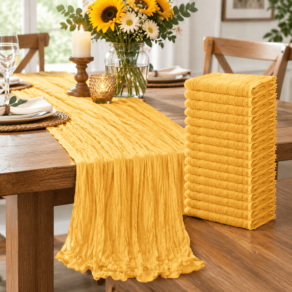 16 Pack Cheesecloth Table Runner 20 X 120 Inch Gauze Runners 10 Ft Long ...