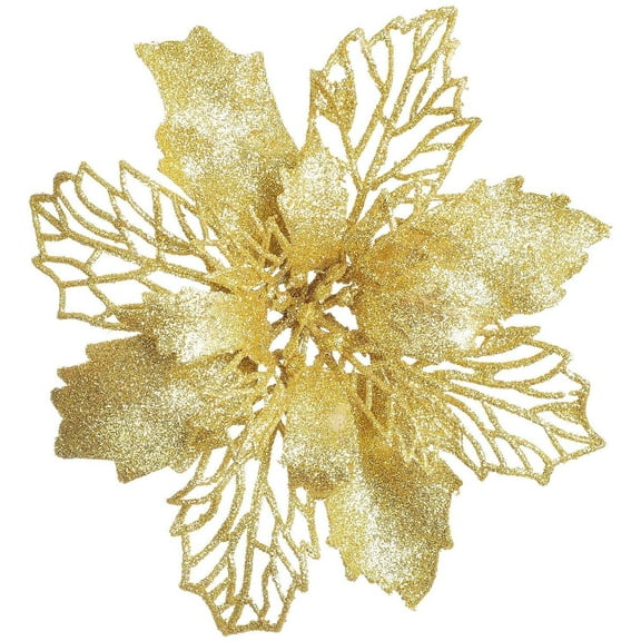 16 Pack Christmas Poinsettia Ornaments, Artificial Flowers Decorations for Wreath Christmas Tree Xmas Holiday Decor