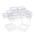 thumbnail image 1 of 16 Pack Clear Plastic Beads Storage Containers Box with Hinged Lid for Small Items, Diamond, Beads (2.2X2.2X0.79In), 1 of 6