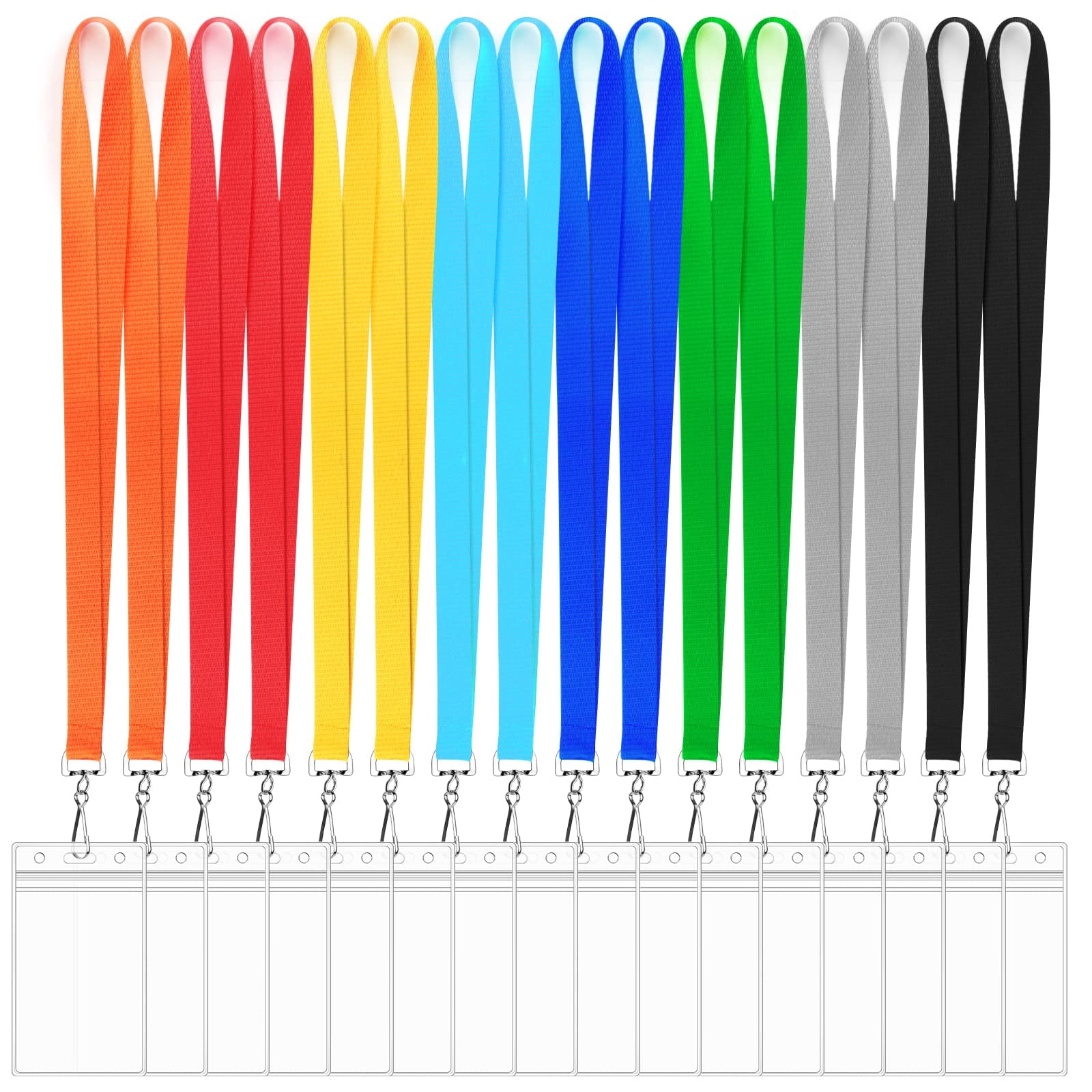 16 Pack Cruise Lanyard With Waterproof Id Card Holder  Colorful Solid Color Durable Badge For And Carnival Sail (assorted Rainbow 8 Colors)